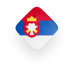 Serbia flag icon in a rhombus shape