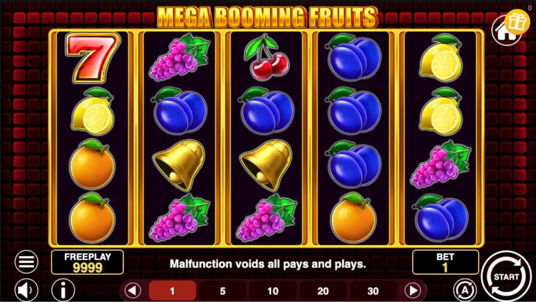 Mega Booming Fruits 1spin4win