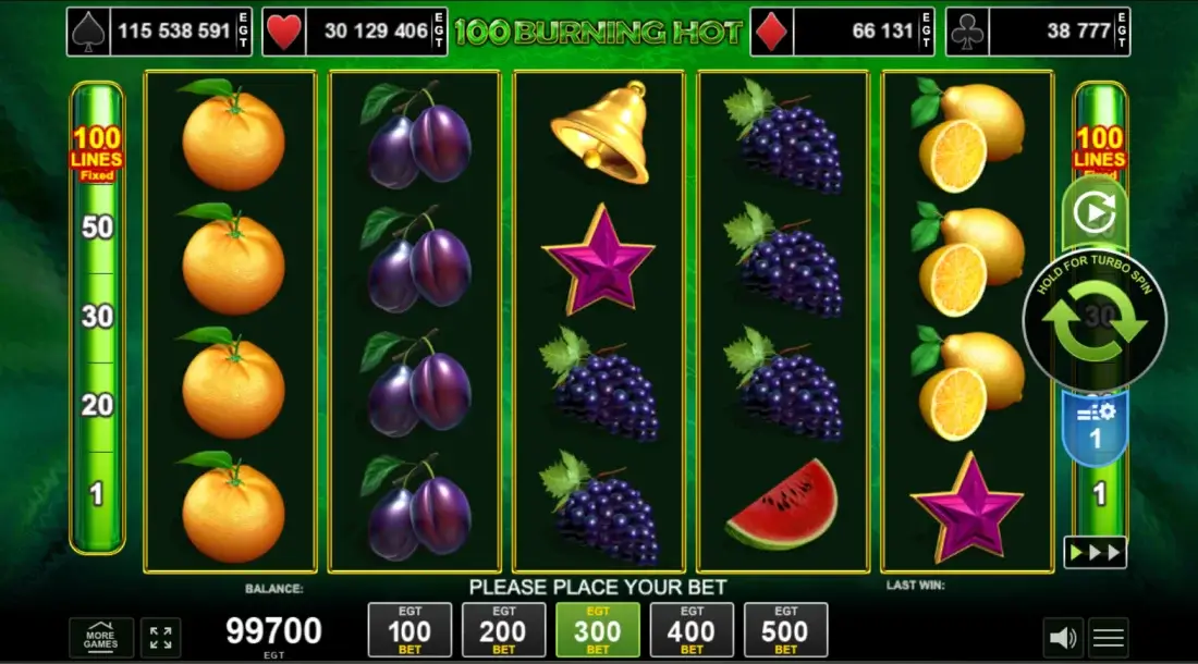 100 burning hot amusnet