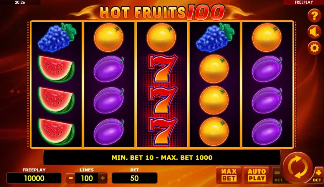 Hot Fruits 100 amatic