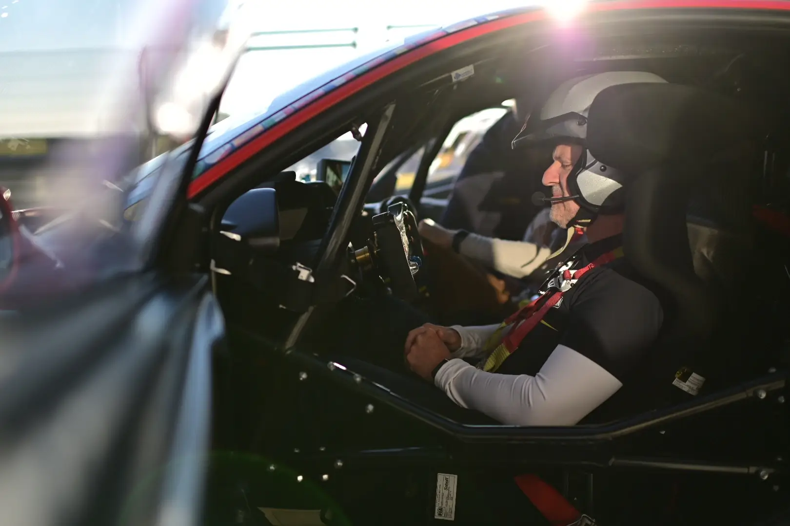 Barrichello in the Ferrari 488 Challenge car