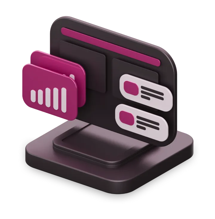 dashboard with graphs and messages