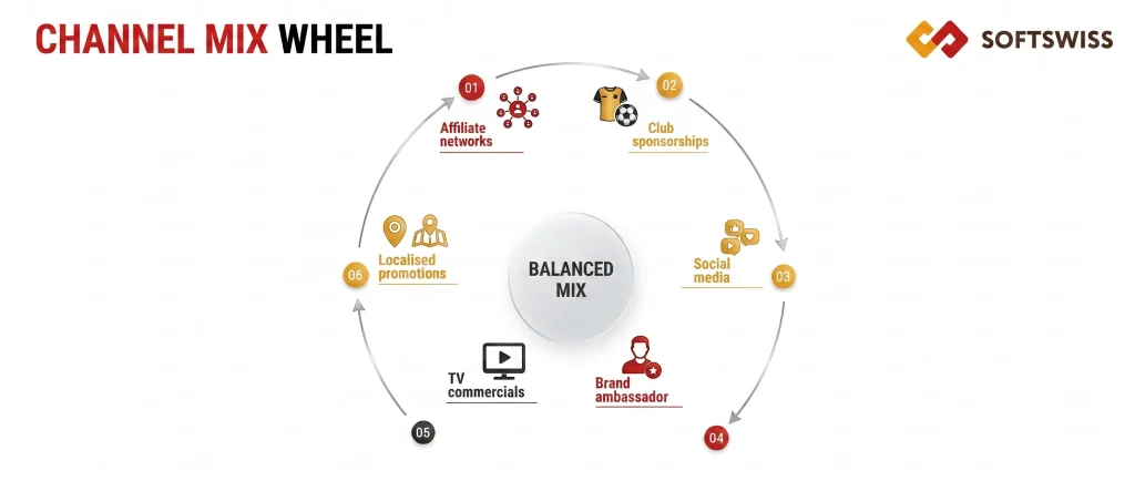 Channel Mix Wheel Structure of Acquisition and Retention Channels