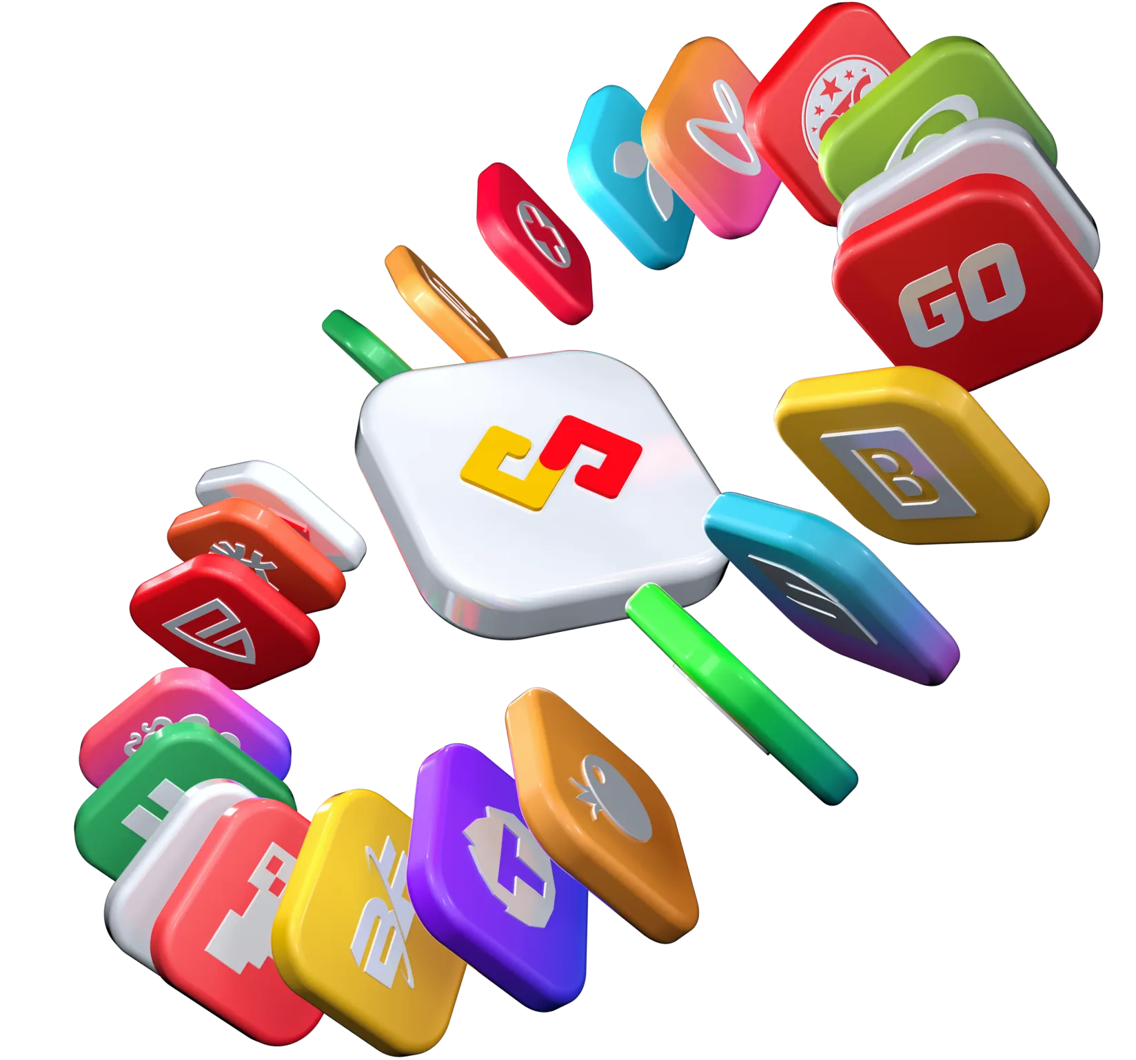 SOFTSWISS logo surrounded by logos of some of the hundreds of game providers offered via Game Aggregator