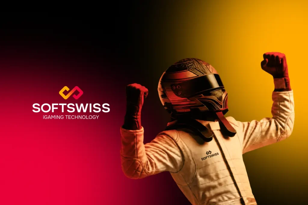 Racer with black yellow red softswiss background.=